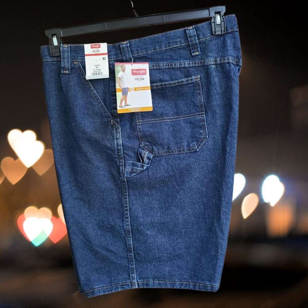 New Men's Wrangler Denim Carpenter Shorts Style 112353085 Dark Vintage Size 46